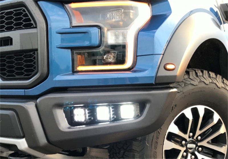 Ford F-150 Raptor LED Fog Light Kit - Ford Racing - Off-Road, Includes 2 Ford Performance Lens Covers, 4 RIGID Branded Lens Covers, 2 D-Series SAE, 2 D-Series Spot, and 2 Rigid D-Series Flood - `17-`20